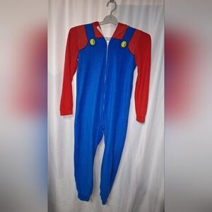 Vibrant Red and Blue Nintendo Mario Kids Halloween Costume/Pajama Set